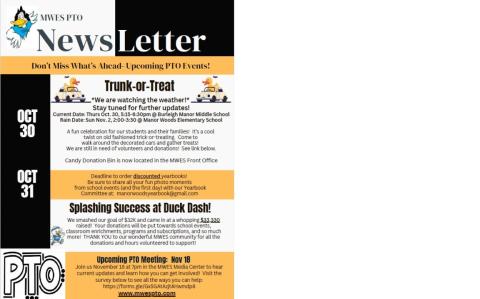 PTO Newsletter 10/27 - Trunk or Treat